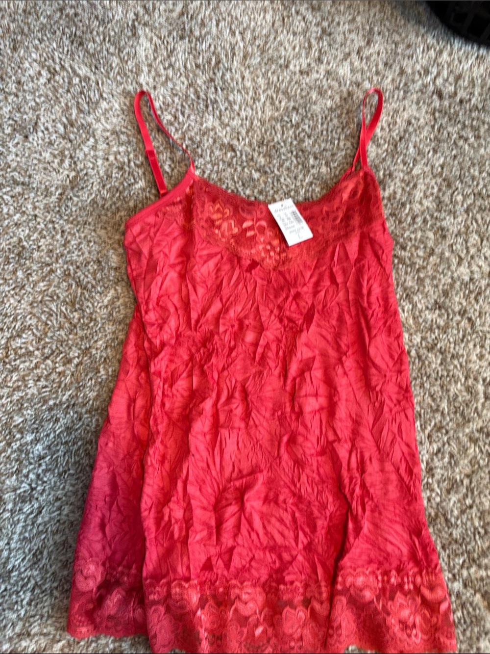 dressbarn Red Lace-Trim Slip Cami